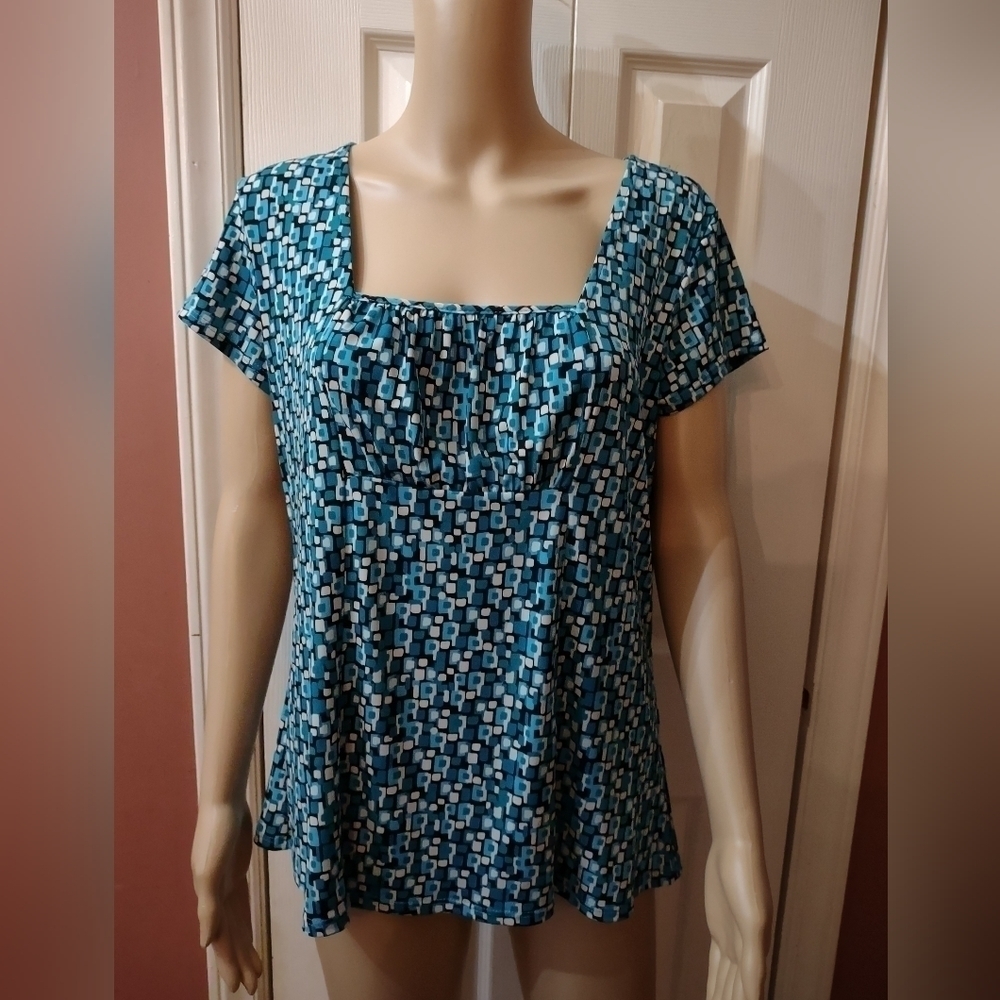 Van Heusen womens short sleeve blouse shirt top size large